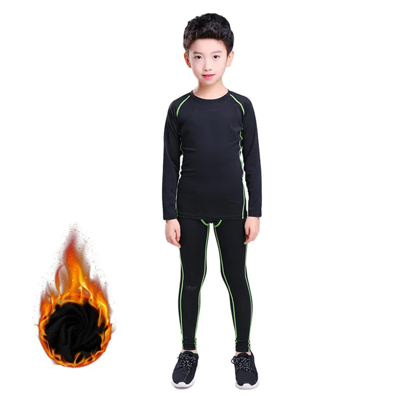have fleece Детские зимние теплые кальсоны+ одежда, быстросохнущие теплые кальсоны для детей, комплект для мальчиков, теплый комплект для фитнеса, термобелье - Цвет: have fleece