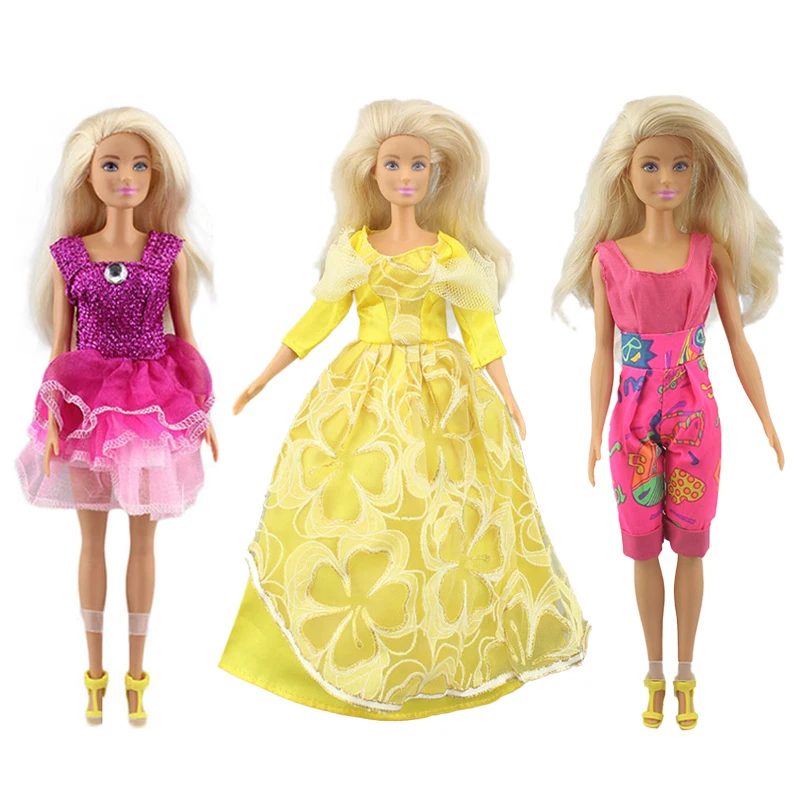 3 piezas en 1, nuevo vestido de ropa para muñecas Barbies, accesorios