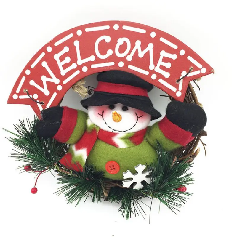 Санта Клаус Висячие украшения Рождественский венок Висячие двери украшения мини снеговик лося олень гирлянда Рождественские вечерние