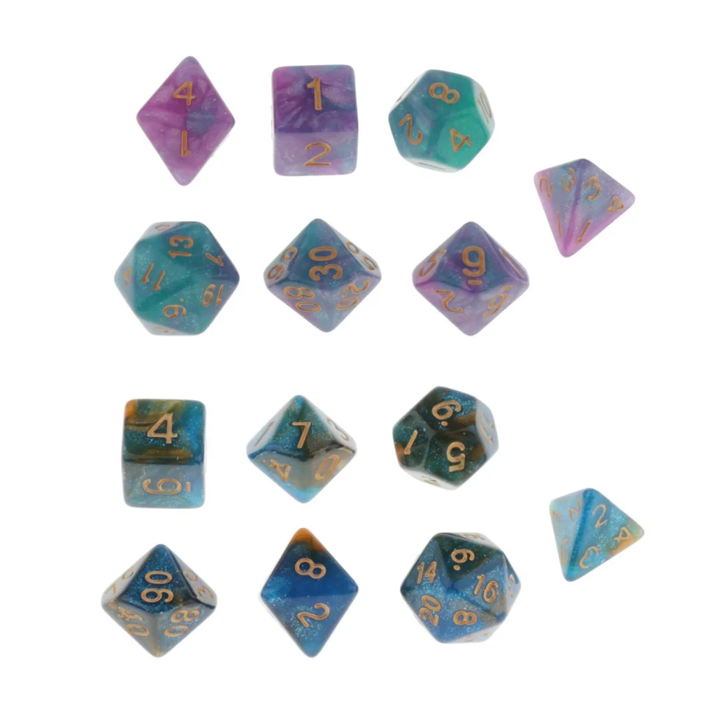 14 шт многогранные кубики D4 D6 D8 D10 D12 D20 для DnD ролевые игры, настольные игры