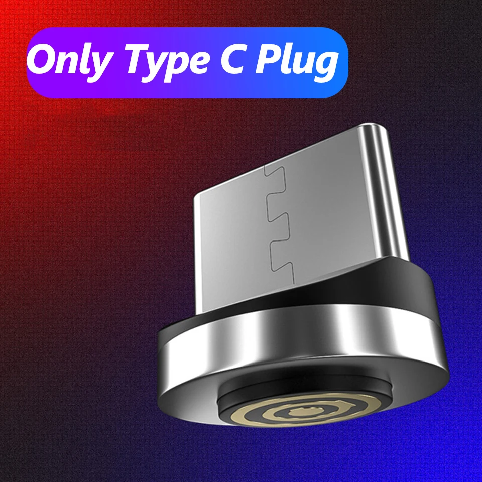 Магнитный кабель Venroii usb type C 3A для быстрой зарядки Micro шнур для samsung Android Phone USBC кабель для передачи данных для Xiaomi Redmi Note 8 7 - Цвет: Only Type C Plug