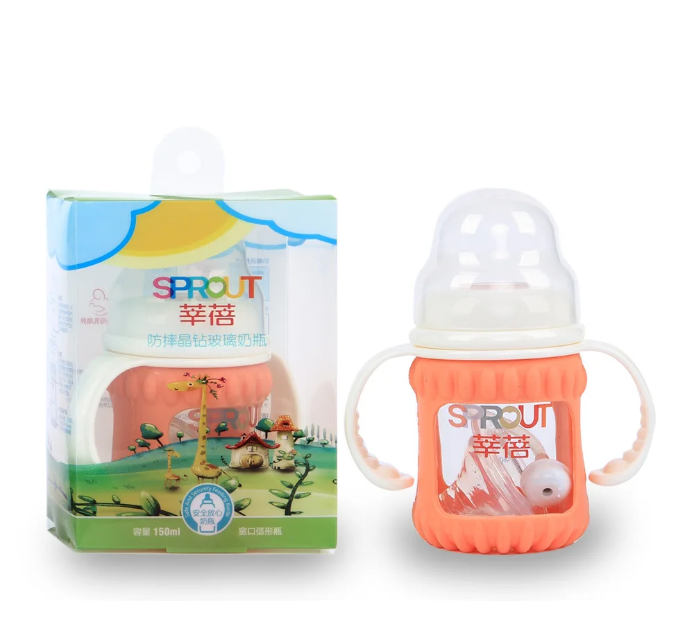 

Xin bei Xin Bei Handle Shatter-resistant Crystal Diamond Glass Automatic Straw Feeding Bottle 150 Ml Wide Mouth Slip-Box