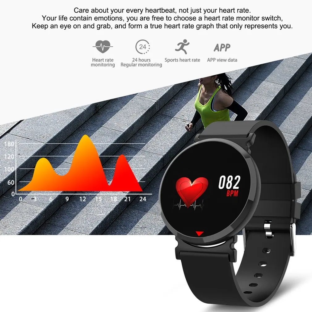 Waterproof Sports Smart Watch Heart Rate Blood Pressure Monitor For iOS Android