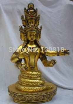 

23"Tibet Tibetan Bronze holy Nagi Buddha Nepal Tantric Buddha Statue