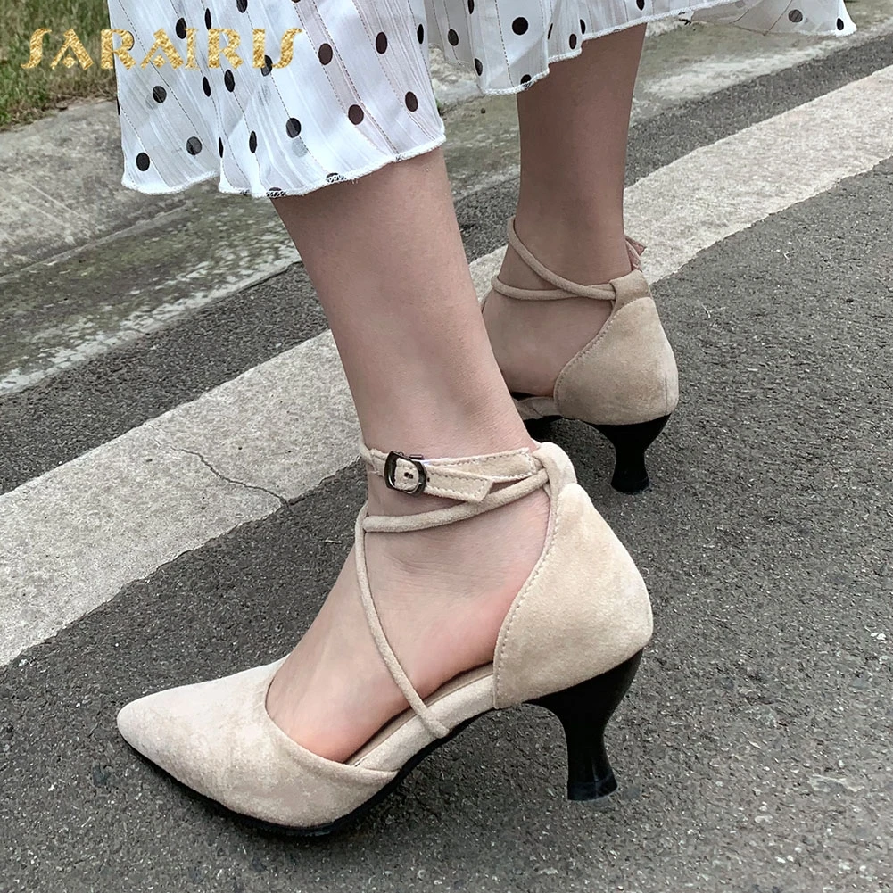 

Sarairis New Arrivals Dropship 2020 Strange Style Summer Pumps Women Shoes Pointed Toe Buckle Strap Concise Shoes Woman Pumps