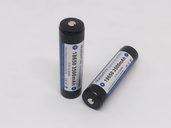 

2PCS/LOT MasterFire 18650 3500mAh 3.7V 12.95Wh 10A Rechargeable Battery Lithium Protected Batteries with PCB Made in Japan