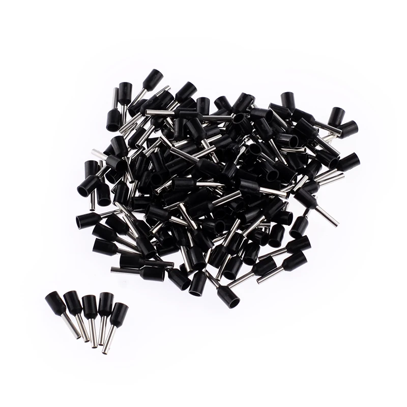 

100pcs E1008 Tubular Wire Cold Pressure Connector Electrical Terminals Cable Crimps Wire Terminal Connector