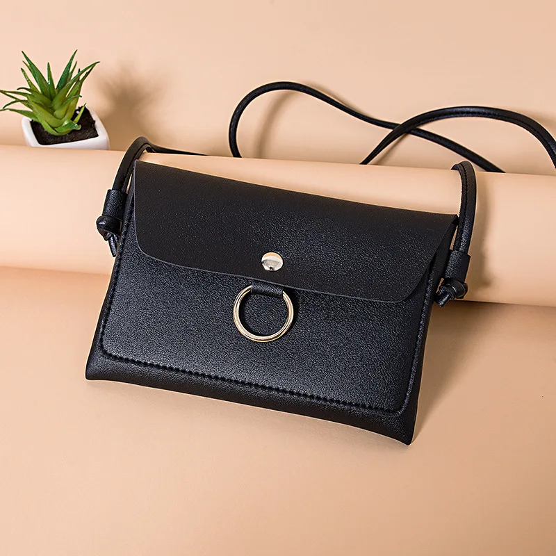 

WOMEN'S Bag Over-the-shoulder Bag Shoulder Mobile Phone Bag Carrying Japanese Style Students New Style Wallet Pu Soft Leather