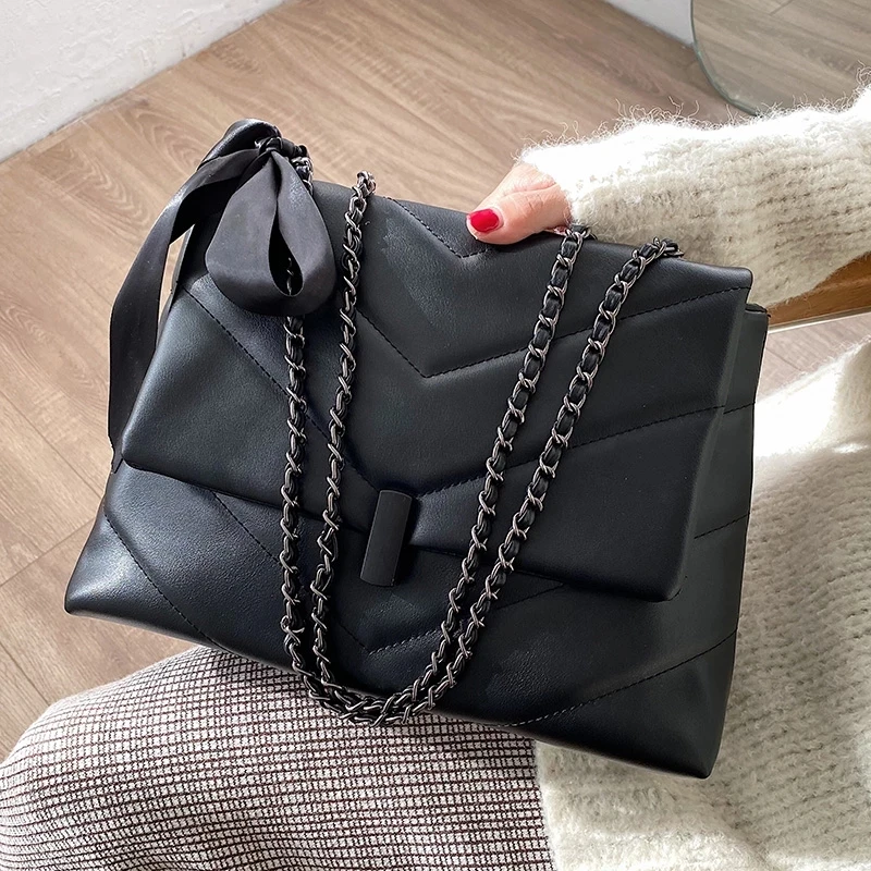 

bags for women 2020 Ribbon Design Small PU Leather Crossbody Winter Trend Hand Bag Women's Shoulder Handbagsundefined