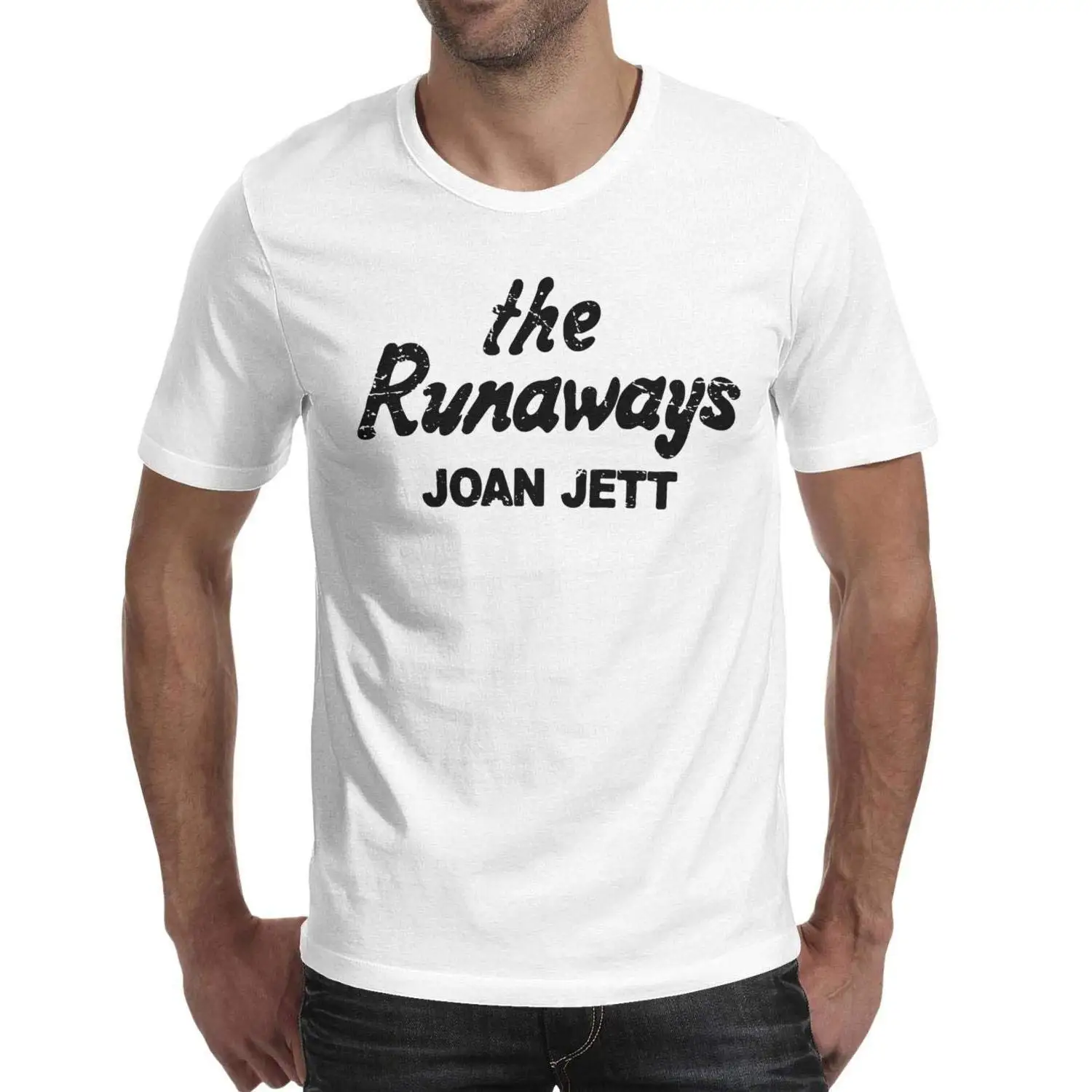 The-Runway-Joan-Jett-хлопковая Смешанная футболка с коротким рукавом Унисекс Мужская