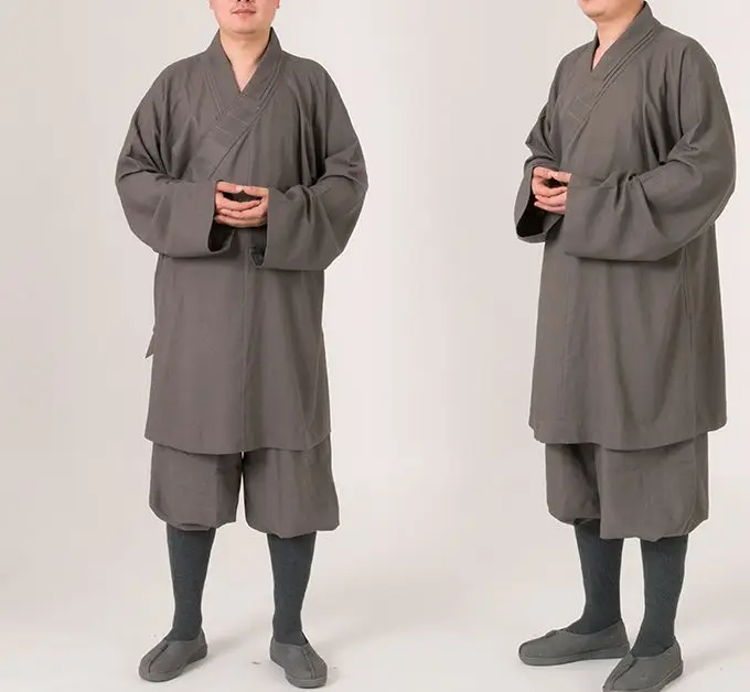 

UNISEX High quality linen&cotton Arhat uniforms martial arts clothing lohan zen Buddhist shaolin monk suits abbot lay meditation