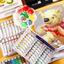 Вода Цвет Краски 12/18/24/36 Цвета 12 мл студент Портативный воды Цвет Краски ing нетоксичные Смываемые канцелярские товары для рукоделия