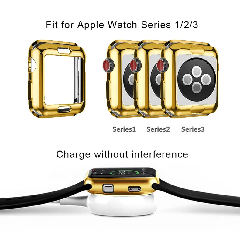 Чехол для Apple Watch case 42 мм 38 мм Мягкая Силиконовая защита для экрана чехол для iwatch series 3 2 1 все вокруг ультратонкий csae