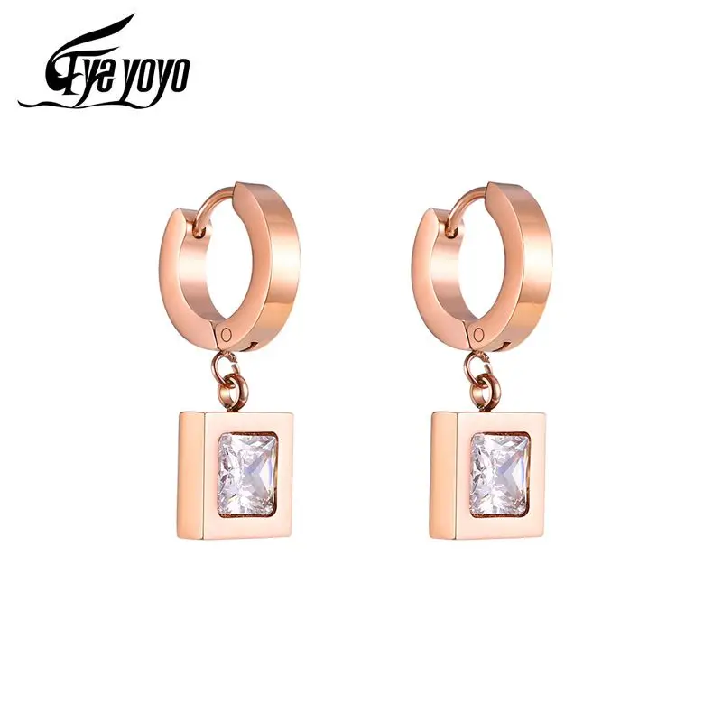 EyeYoYo ZC AAA титановая сталь великолепные геометрические серьги-кольца для женщин |