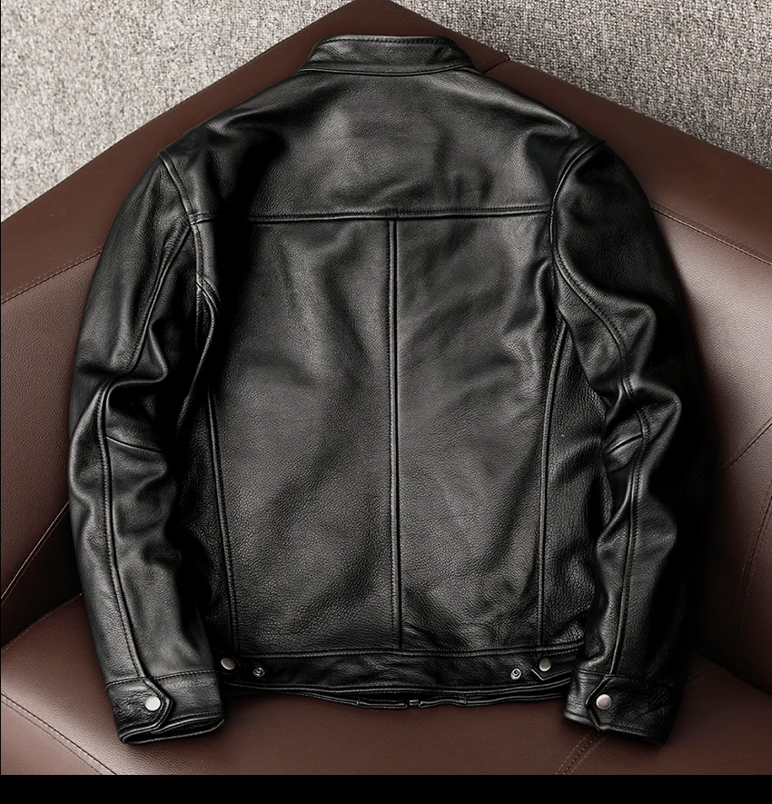Men's Spring Jacket Motorcycle Jackets Man Genuine Leather Blazer Slim Fashion Biker Coat Cowhide Fashion Clothing genuine leather genuine fur coats & jackets