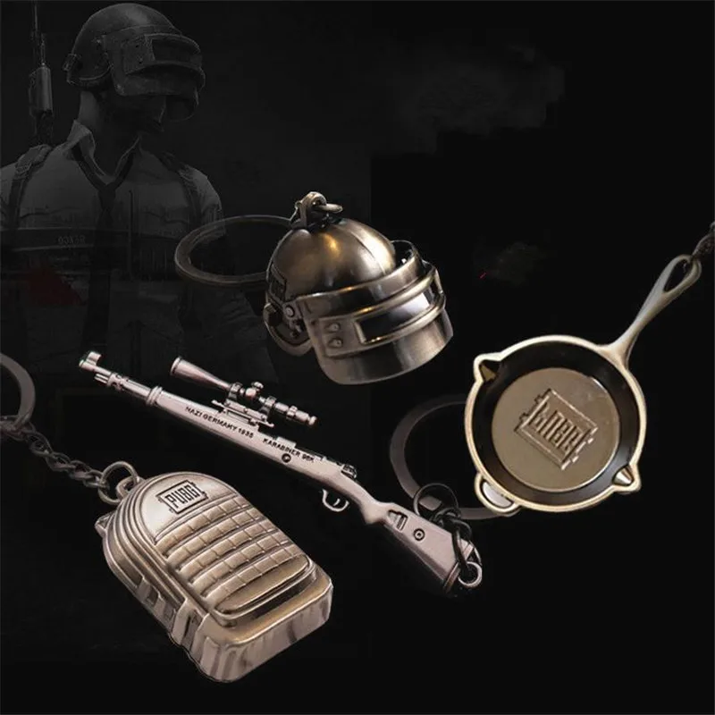 PUBG Keychain Playerunknowns Battlegrounds Backpack Armor Helmet Pan Flare Gun Key Rings Army Creativity Jewelry Cosplay | Тематическая