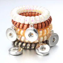 Новые ювелирные изделия с защелкой яркий блестящий браслет с застежкой резинки 18 мм браслет на застежке-кнопке эластичные браслеты для женщин ребенок DIY подарок