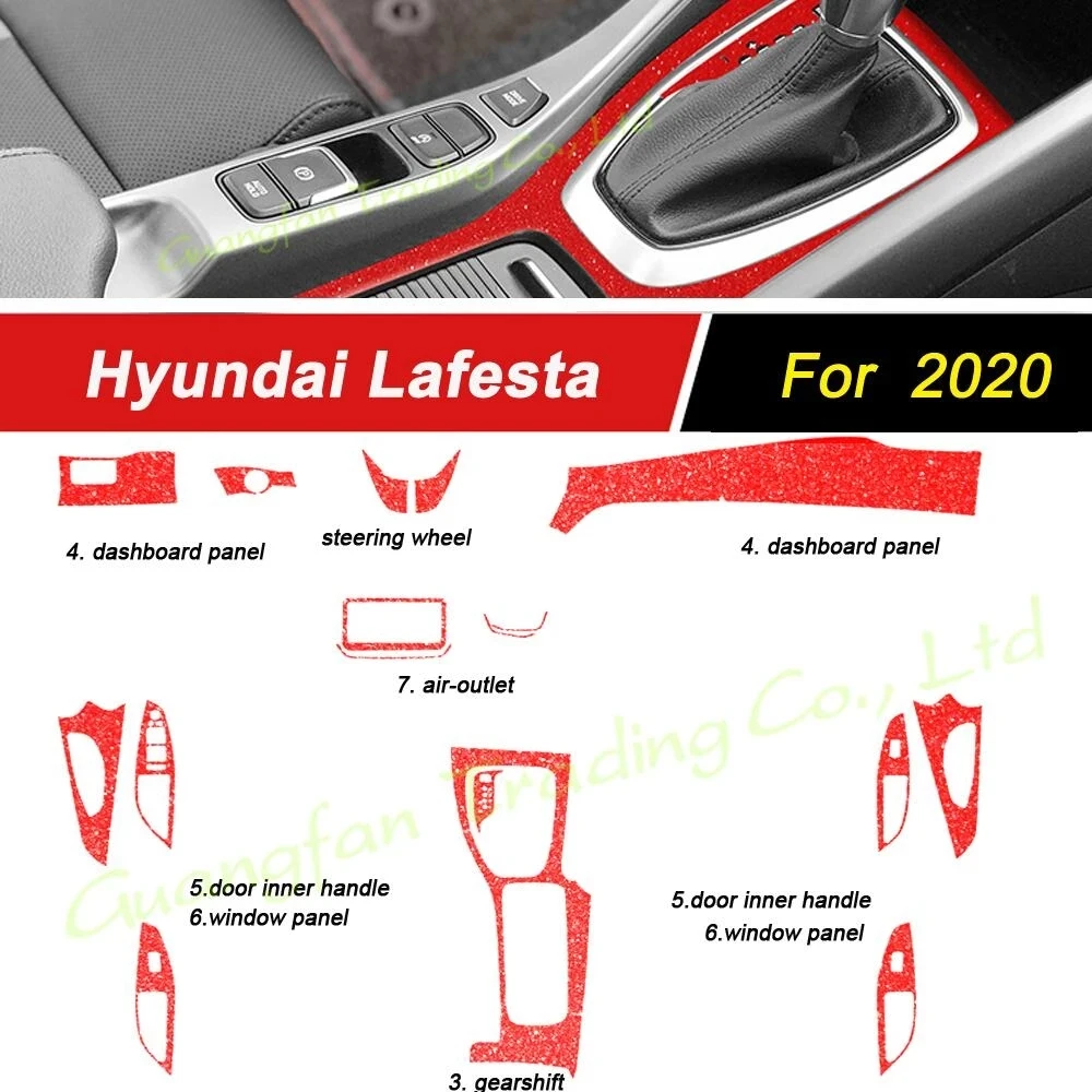 

For Hyundai Lafesta 2020 Car-Styling 3D/5D Carbon Fiber Car Interior Center Console Color Molding Sticker Decal Part Accessories