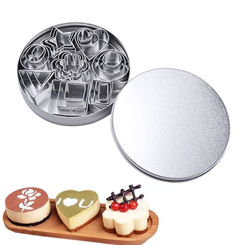 

24pcs Stainless Steel Cookie Cutters Set Geometric Shape Biscuit Mold DIY Cake Ring Vegetable Fruit Cutter Mold Cake Tool