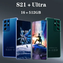 Celular S21+ Ultra 5G Global Version 7.3 Inch Smartphone Samsug 16GB 512GB Android 10 Cellphone 6800mAh Unlock 4G Mobile Phone
