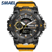 SMAEL Fashion Men's Sport Watches Shock Resistant 50M Waterproof Wristwatch LED Alarm Stopwatch Clock Military Watches Men 8040