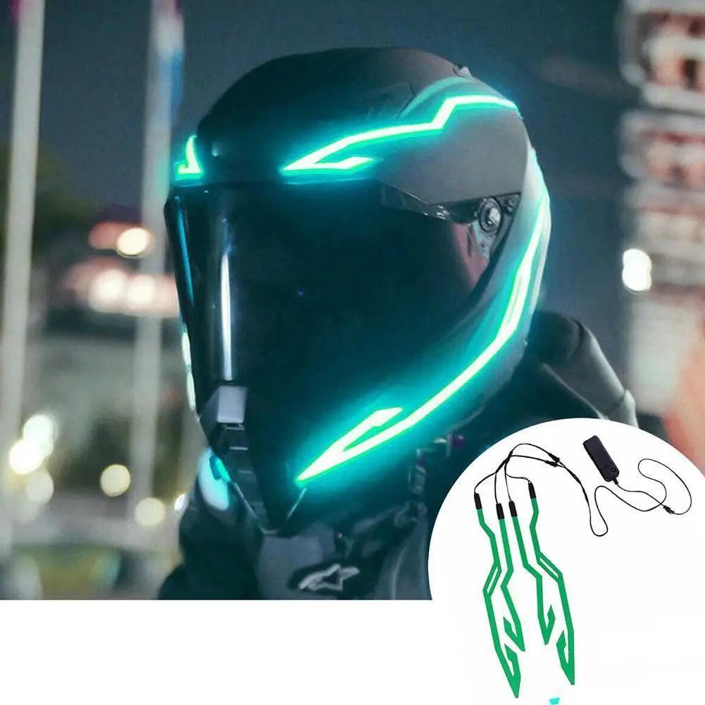 Casco moto Kit luce fredda Mod striscia lampeggiante adesivo luminoso luci  notturne a LED decorazione casco moto|Helmets| - AliExpress