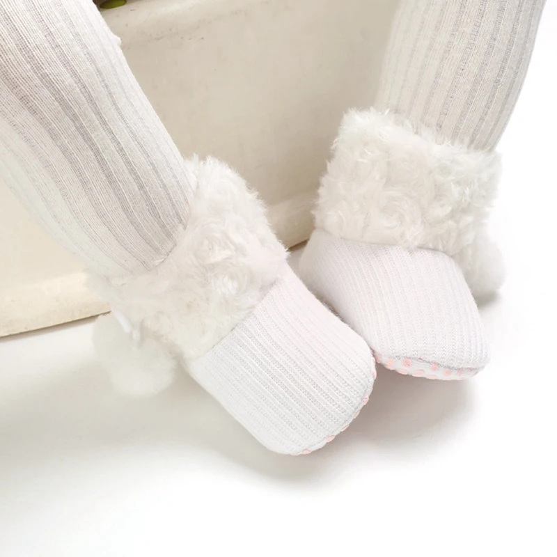 Baby infants crochet knit fleece boots toddler girl boy wool