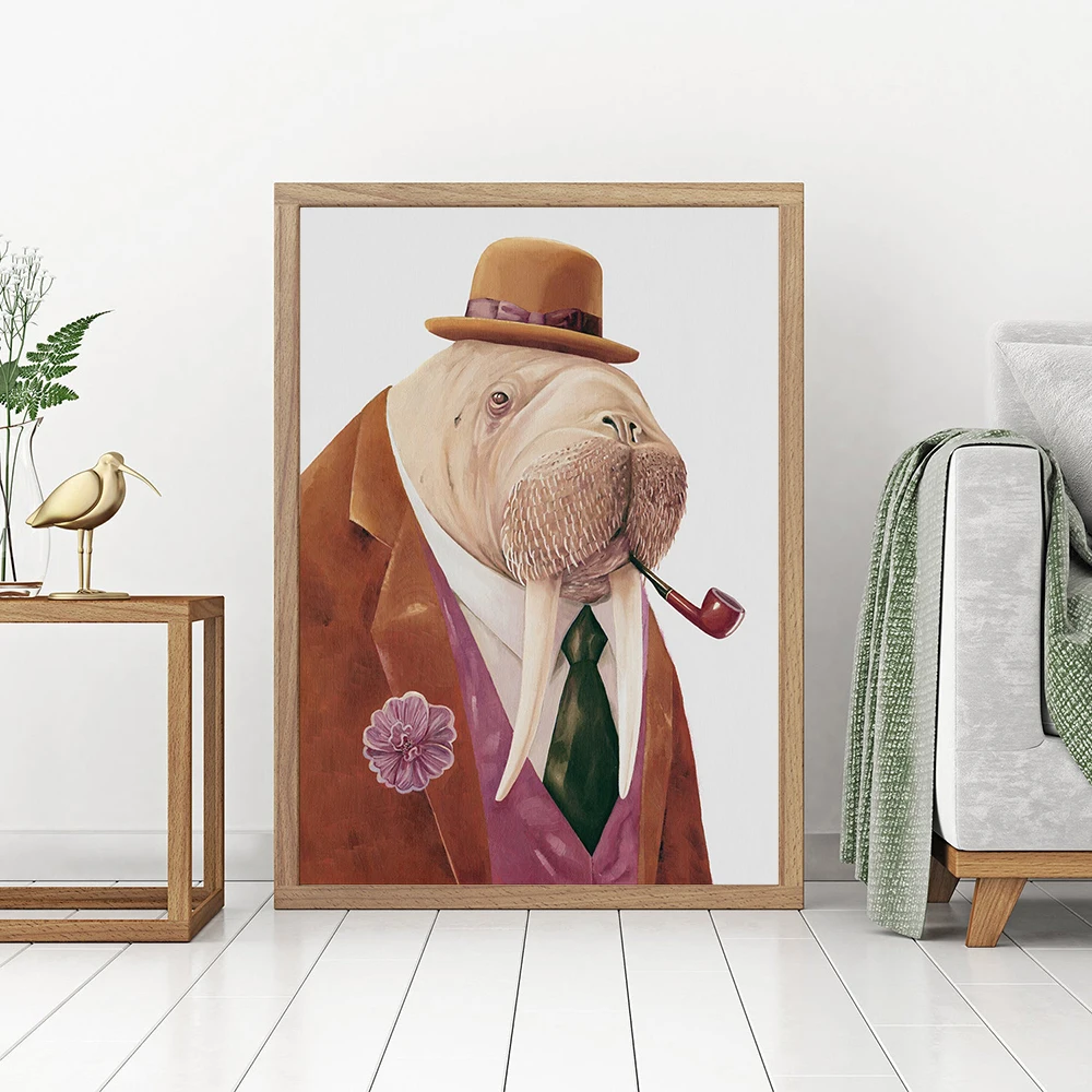Walrus in a Suit: A Unique Art Print for Home and Office Decor