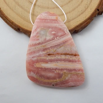 

Natural Stone Geometric Argentina Rhodochrosite Necklace Pendant 42x28x6mm 14.5g semiprecious stone Beauty Pendant Jewelry Gift