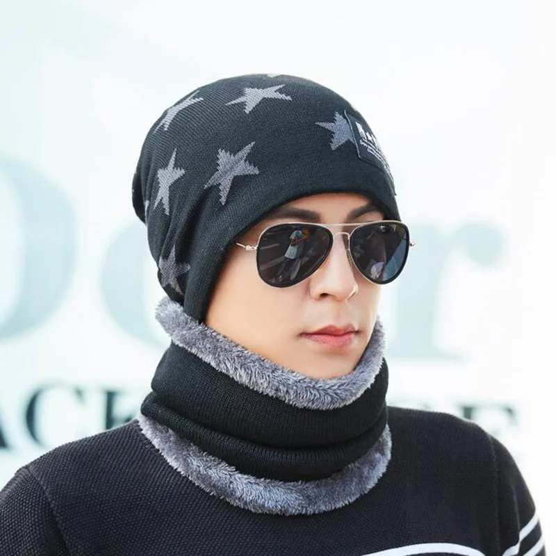YOYOCORN For Men Women Skullies Beanies Hat Winter Beanies Men Scarf Knitted Hat Caps Mask Gorras Bonnet Warm Baggy Winter Hats