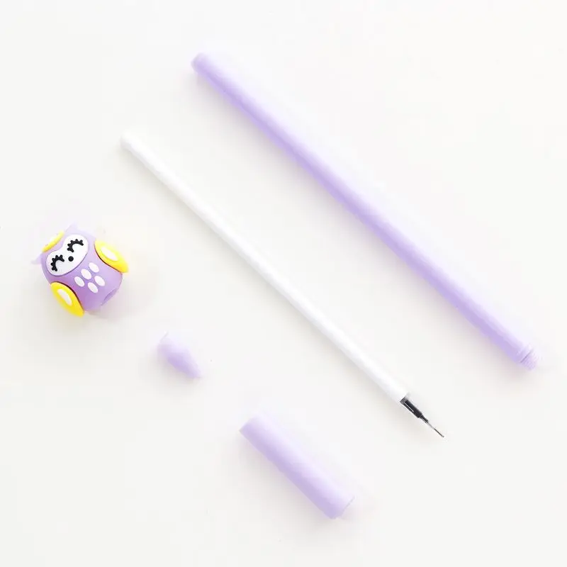 4 шт, 0,5 мм, гелевая ручка Kawaii с совой, нейтральные ручки, канцелярские принадлежности, инструмент для письма, школьные офисные принадлежности, новинка, детский подарок, L41E