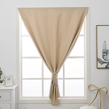 

Modern Window Velcro Curtains For Living Room Bedroom Blackout Curtains Beige Blue Green Black Navy Panel Drapes