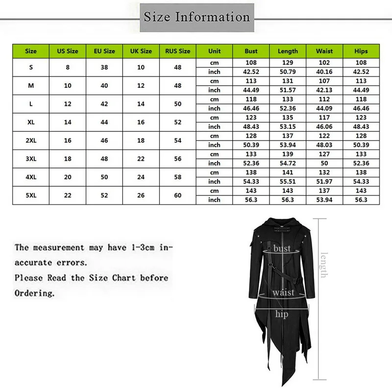 Blog DIHOPE 2020 Men Gothic Style Hip Hop Trench Coat Hooded Cloak Men's Irregular Design Long Cardigan Street Punk Vintage Jackets