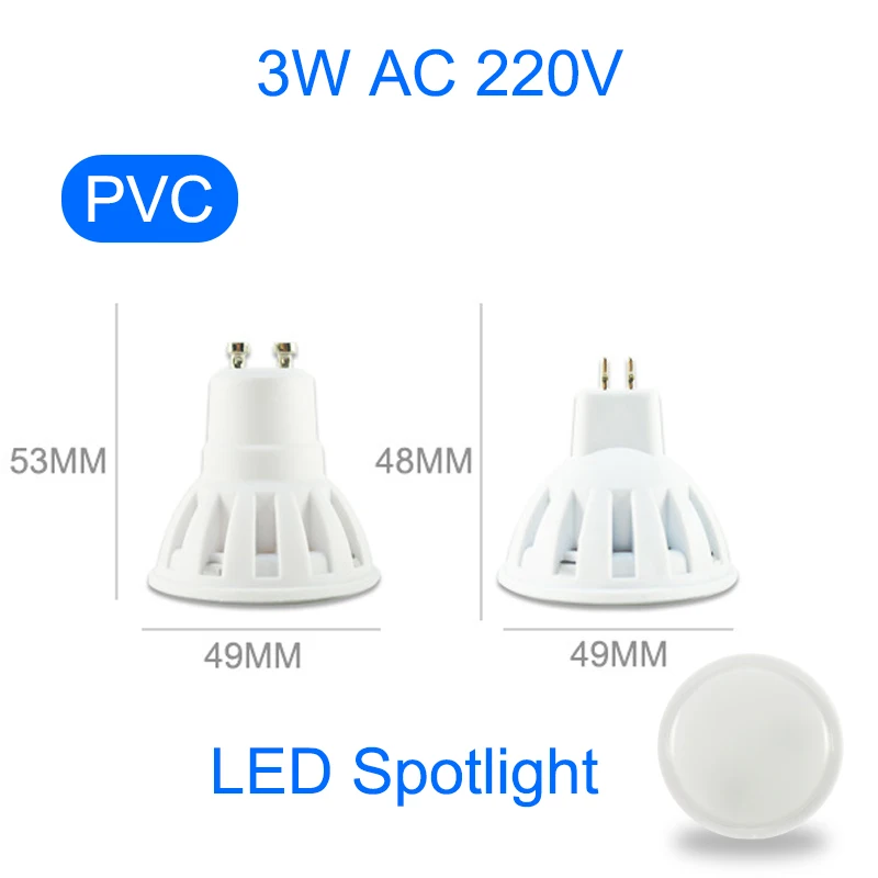 Затемнения светодиодный светильник MR16 E27 GU10 E14 MR11 Светодиодный точечный светильник 6W 7W 8W 220V AC12V точечный светодиодный лампы светильник Lampada Bombillas холодной теплый белый - Испускаемый цвет: LED Spotlight 3W