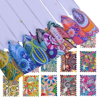 

44 Designs Nail Sticker Sets Retro Stamp Designs for Full Cover Decorations Nails Art Decals Wraps Watermark Tattoo TR168