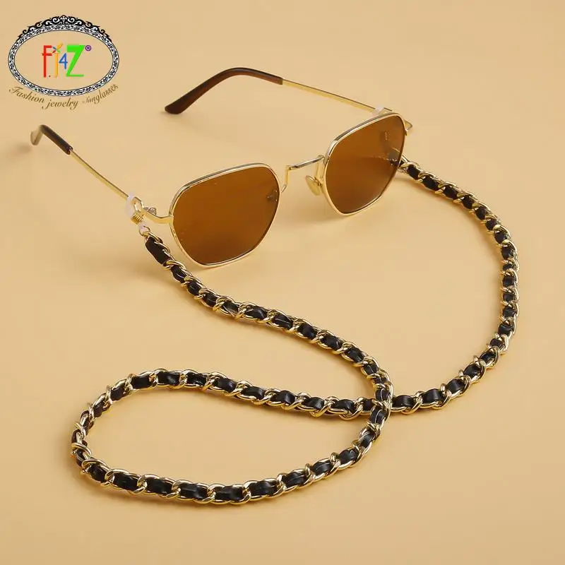 F.j4z 2021 Trend Glasses Strap For Women Vintage Pu Leather Rope Cuban
