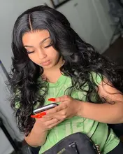 Extensiones de cabello humano con ondas corporales, cierre de encaje, cabello brasileño Remy, ondulado, 3/4 mechones con cierre, extensión de 30 pulgadas