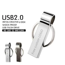 Usb флеш-накопитель 64 Гб металлический серебристый usb 2,0 флеш-накопитель 32 Гб 128 ГБ 16 ГБ 8 ГБ 4 ГБ высокоскоростной флеш-накопитель USB карта памяти