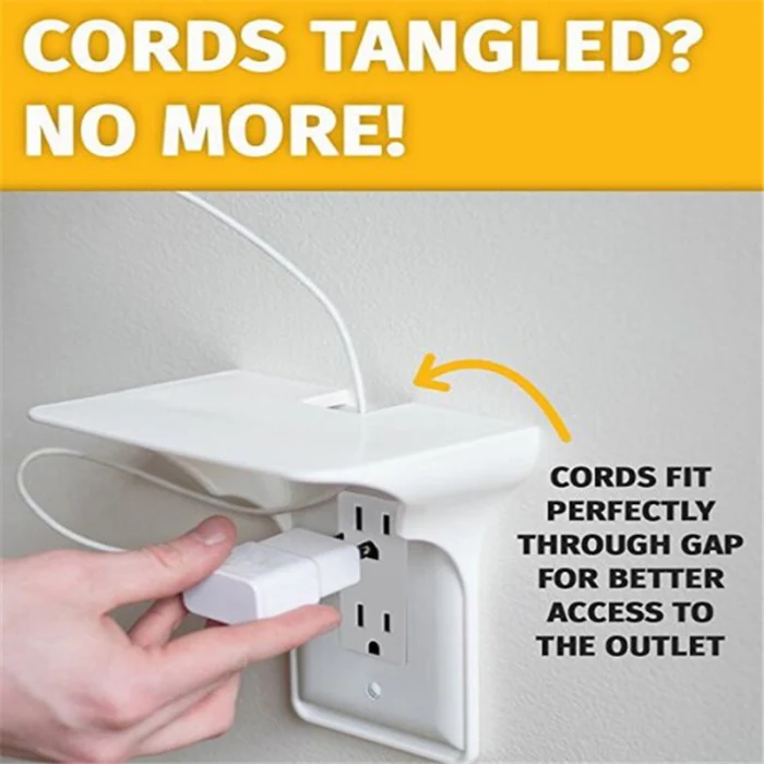 2PCS Wall Outlet Holder Easy Installation Power Perch Shelf Holder Storage Shelf BJStore