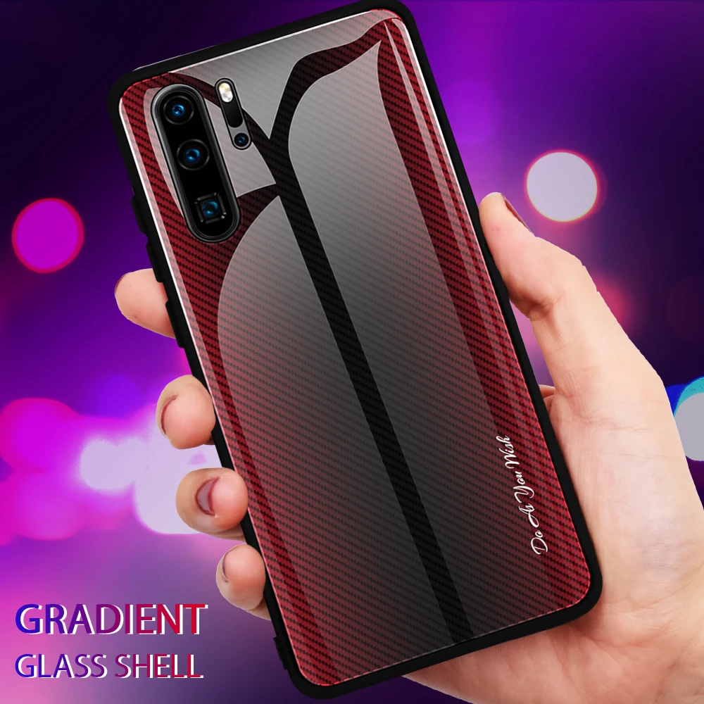 Градиентный чехол из закаленного стекла для Huawei Honor 20 8X 9X Pro 10 Lite P30 20i 10i Nova 5 5i P20 Mate