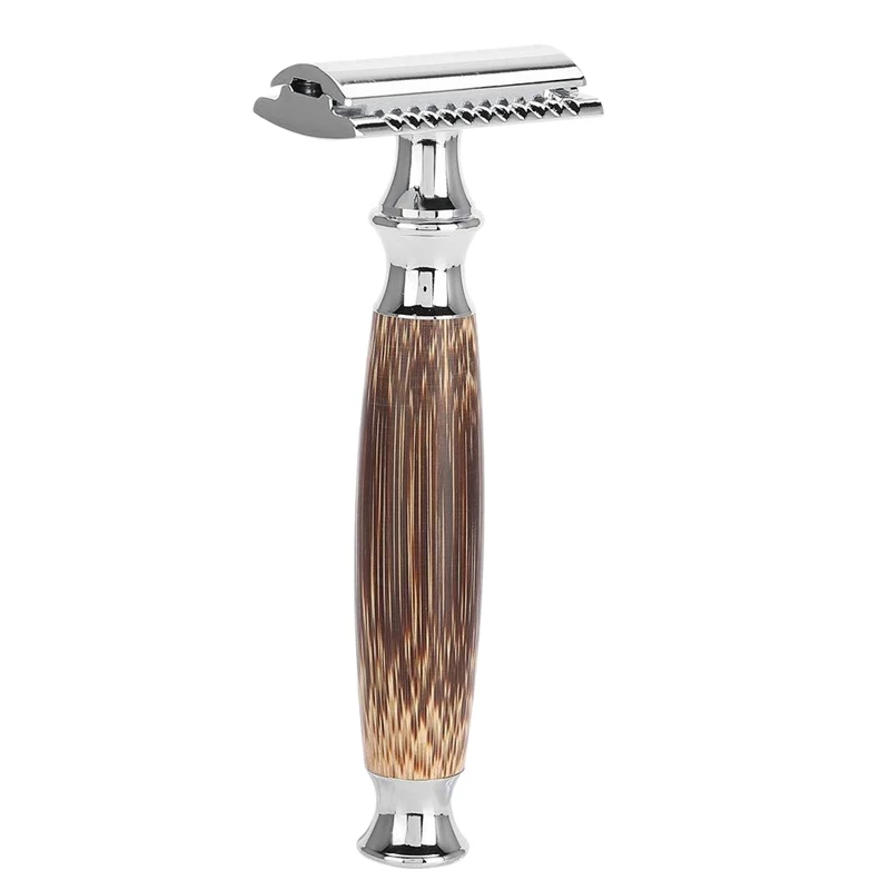 Двустворчатый бритва с длинной натуральная бамбуковая ручка опыт лучшего бритья дружественный мужской уход 10x лезвия