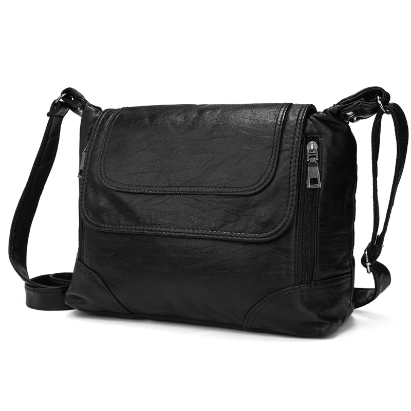Annmouler Brand Women Shoulder Bag Designer Crossbody Bag Soft Washed Leather Messenger Bag Luxury Handbags Women Bags Sac A Mai