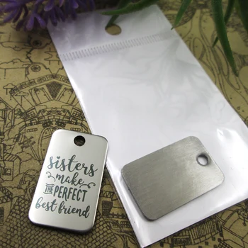 

10pcs--"sisters make the perfect best friend"stainless steel charms 5 styles for choosing DIY Charms for necklace bracelets