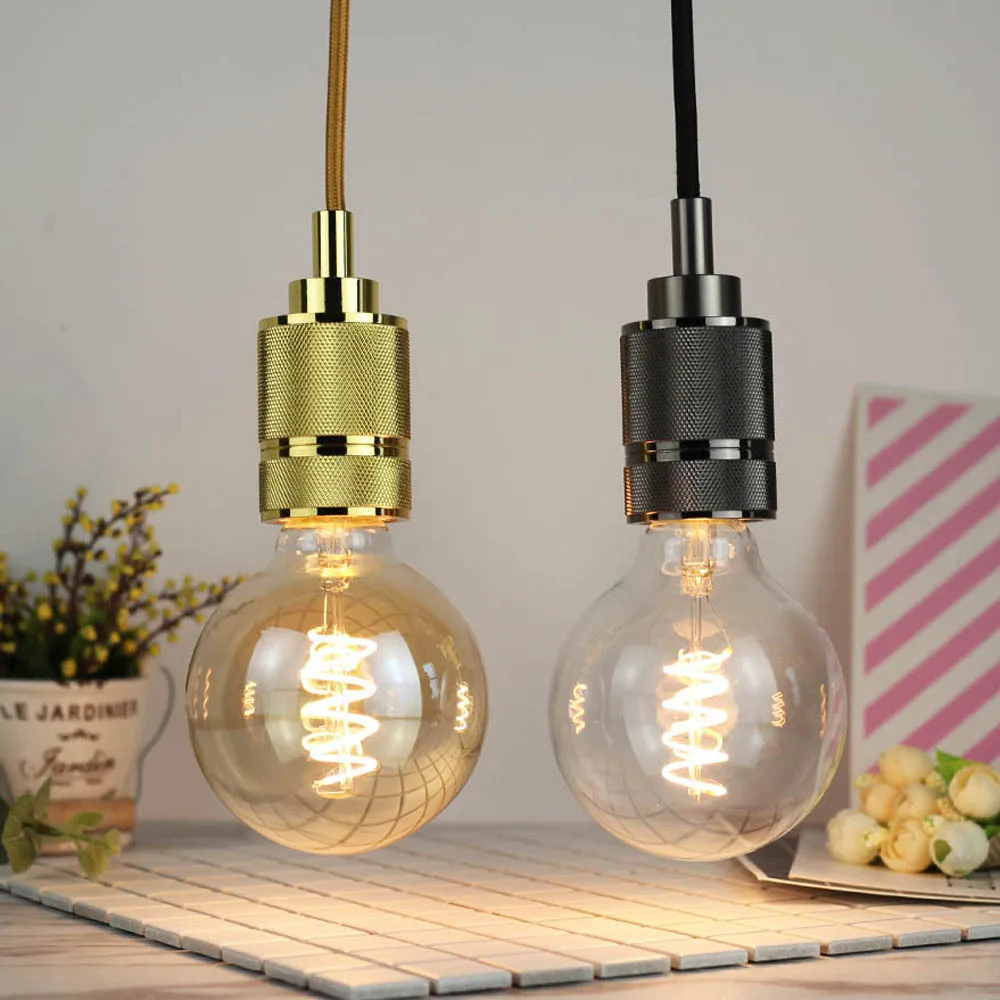 

G95 Edison Bulb LED Dimming Soft Light Flexible Filament Single Spiral Retro Decoration 220V 4W 120V