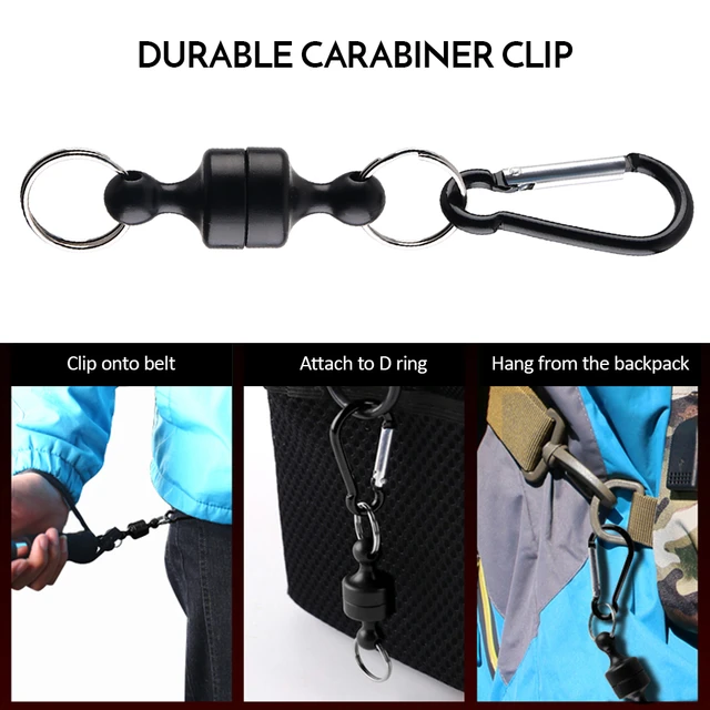 New Carp Fishing Magnetic Tool Release Holder Fly Fishing Retractor Net  Release Clip with Keychain Carabiner Fishing Clip Pesca - AliExpress