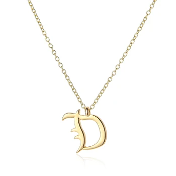 

10pcs Lucky mom gift Letter D Family name Initial alphabet pendant Necklace Stainless steel alloy 26 English word sign jewelry