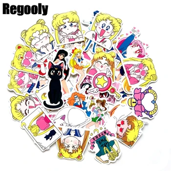 

40pcs Sailor moon Cartoon Children Stickers Skateboard Guitar Suitcase Girls Waterproof scrapbooking Sticker Kids Graffiti Toys