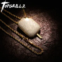 TOPGRILLZ новая подвеска «мороженое» ожерелье с 4 мм теннисная цепочка микро вымощенный Iced Out кубическое ожерелье с фианитами хип хоп рок ювелирные изделия