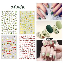 Лак для ногтей переводная вода фруктовая наклейка радужные Переводные картинки Лето Сделай Сам маникюрная наклейка водная горка наклейки для ногтей