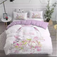 Home Textile Teddy Bear Flower Pattern Bedding Set Simple Bedspread Pillowcase Home Textile Children Adult Bedroom Decoration 1